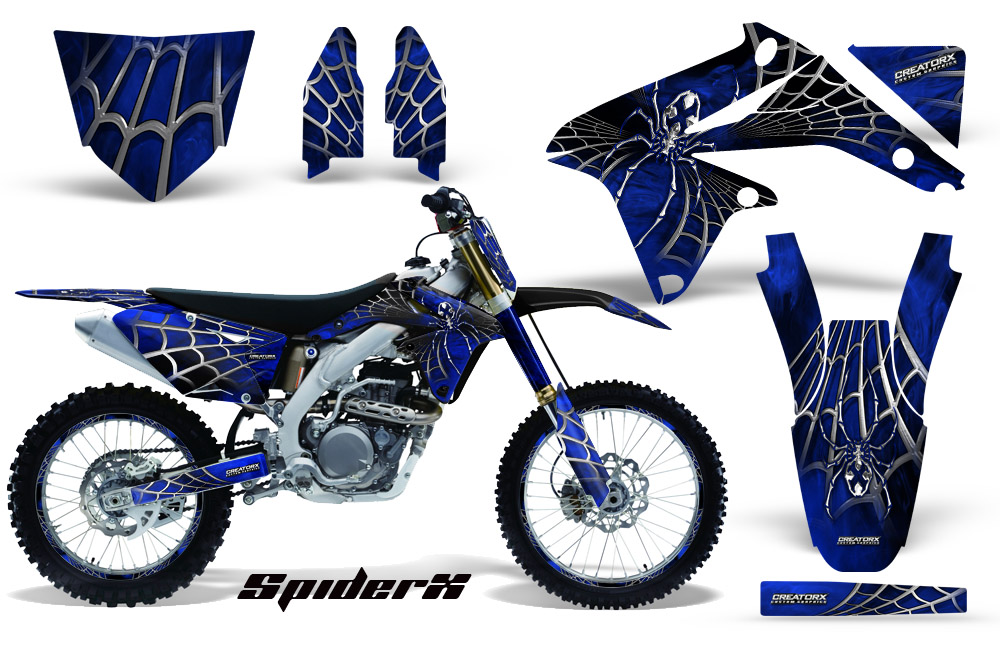 Suzuki RMZ450 08-12 RMZ250 10-12 Graphics Kit SpiderX Blue NP Rims